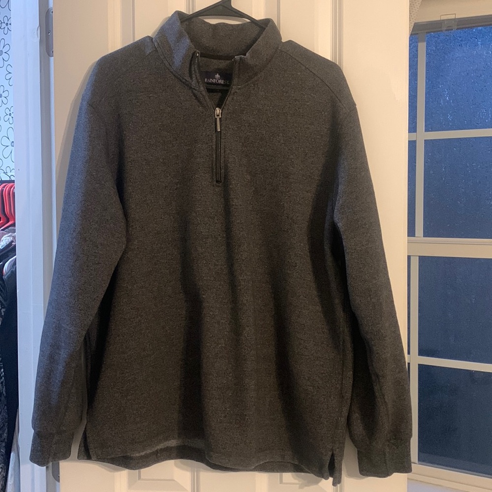 Mens gray/black quarter zip sweater